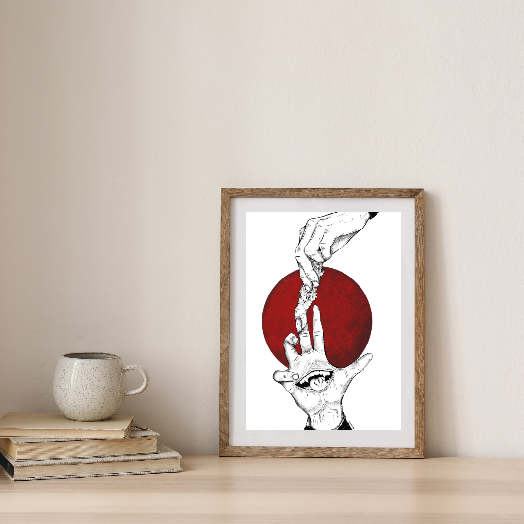 Hand feeder | Kunstdruck