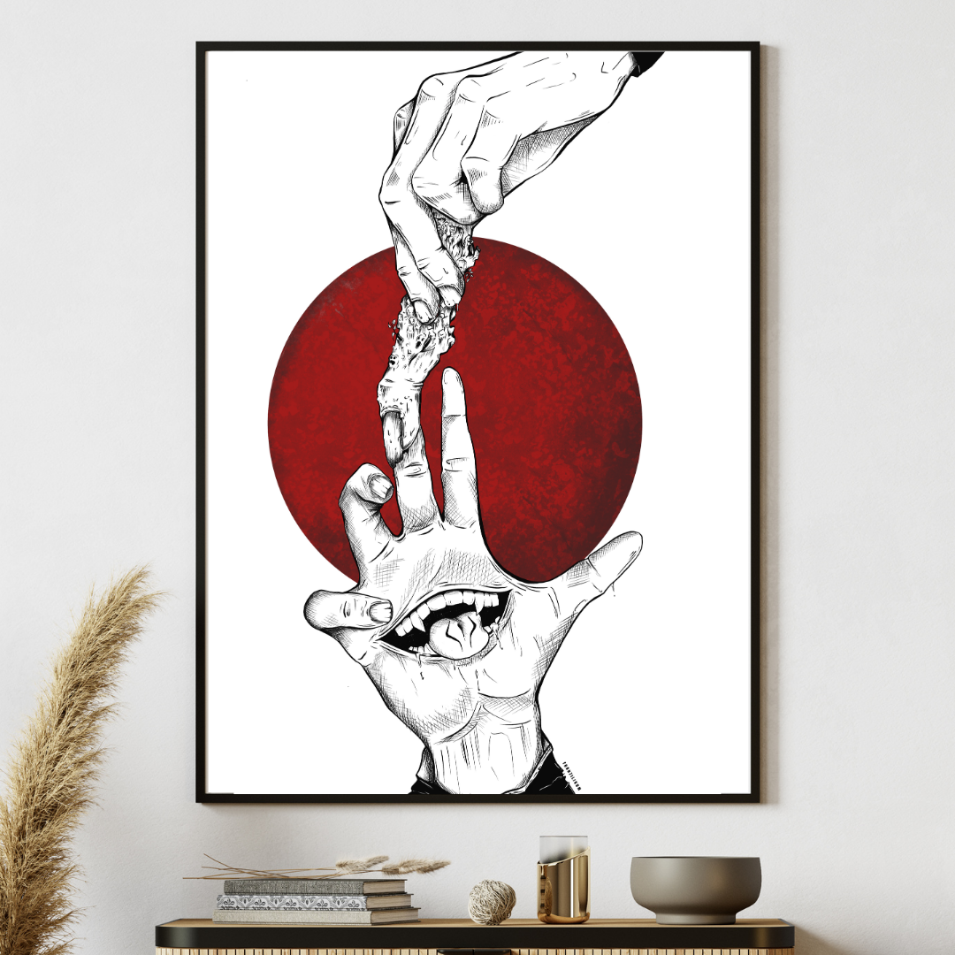 Hand feeder | Kunstdruck