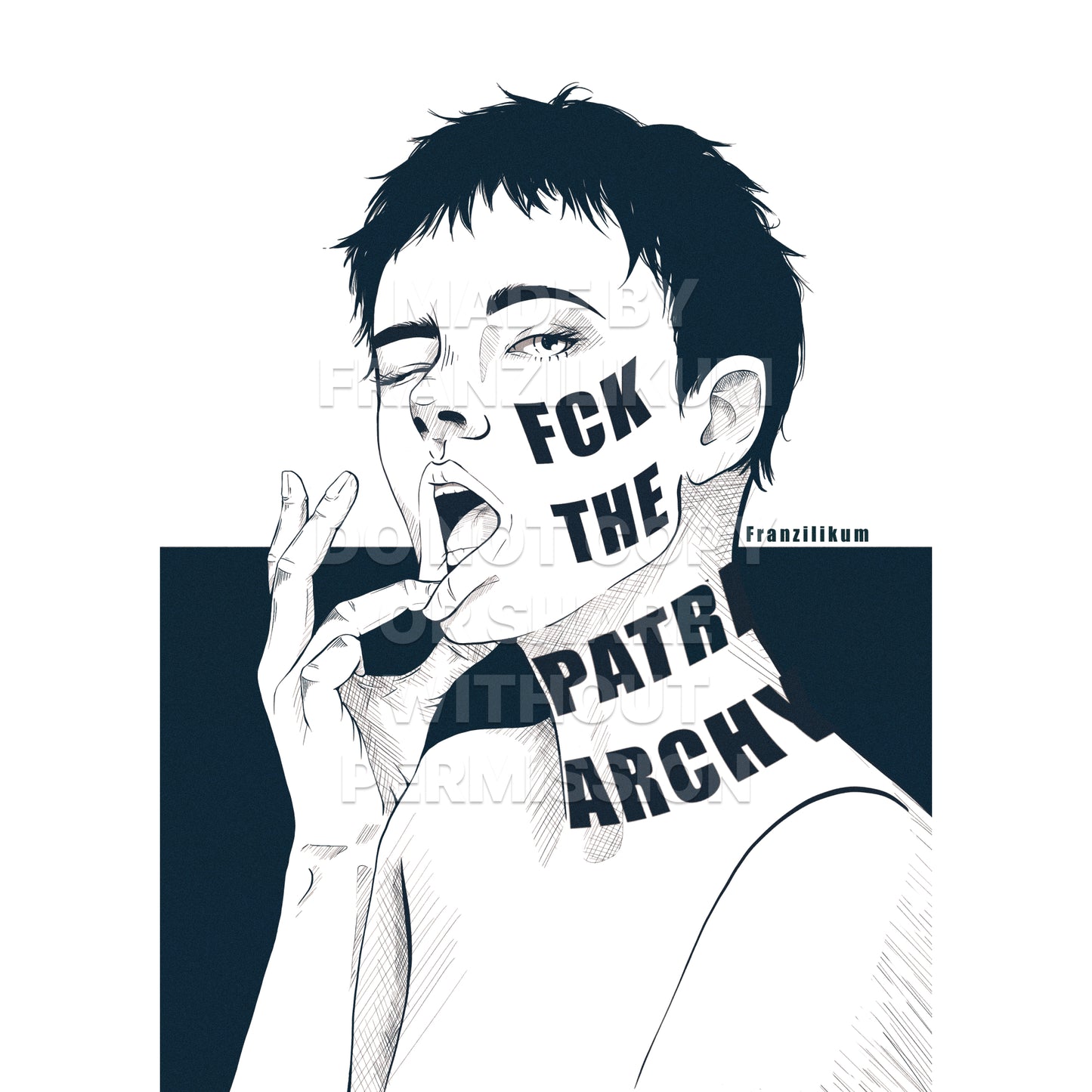 FCK the Patriarchy - Women in Blues I | Art Print