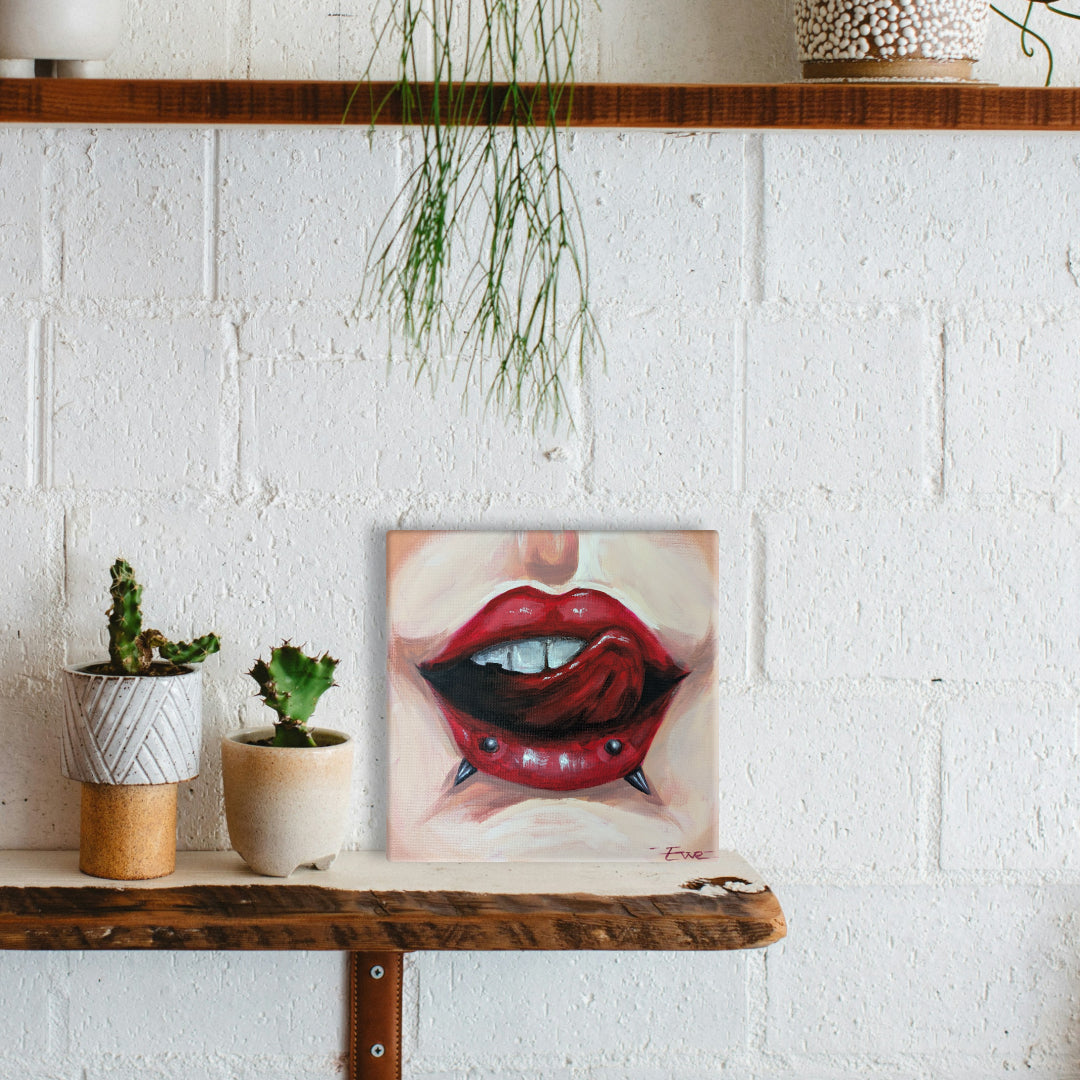 Double Vertical Labret // Acrylics on Canvas, Original