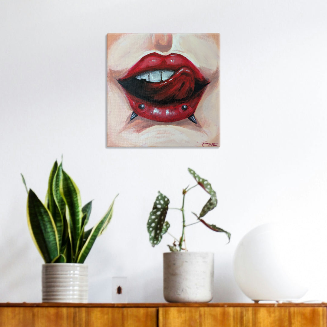 Double Vertical Labret // Acrylics on Canvas, Original