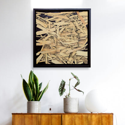 Freiheit // Original Tintenzeichnung auf OSB-Holzplatte