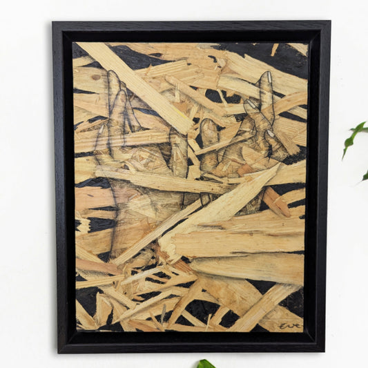 Reach // Original Tintenzeichnung auf OSB-Holzplatte
